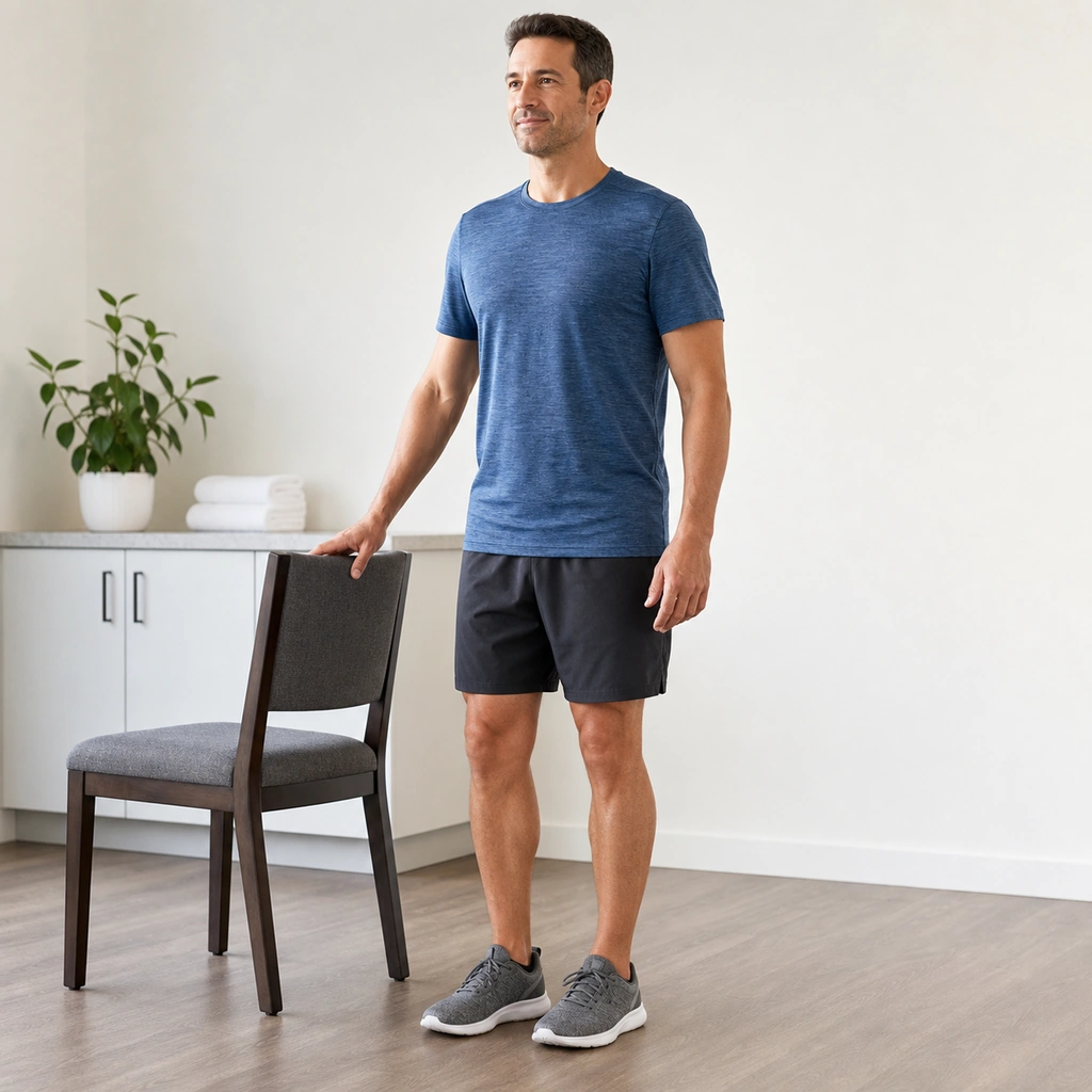 Eyes Closed Single-Leg Balance - Step 6 of 6: Goal: 20-30 seconds with eyes closed