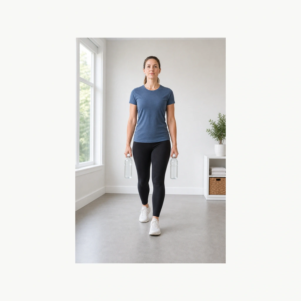 Farmer Carry (Light, Grip Focus) - Step 3 of 5: Keep posture upright