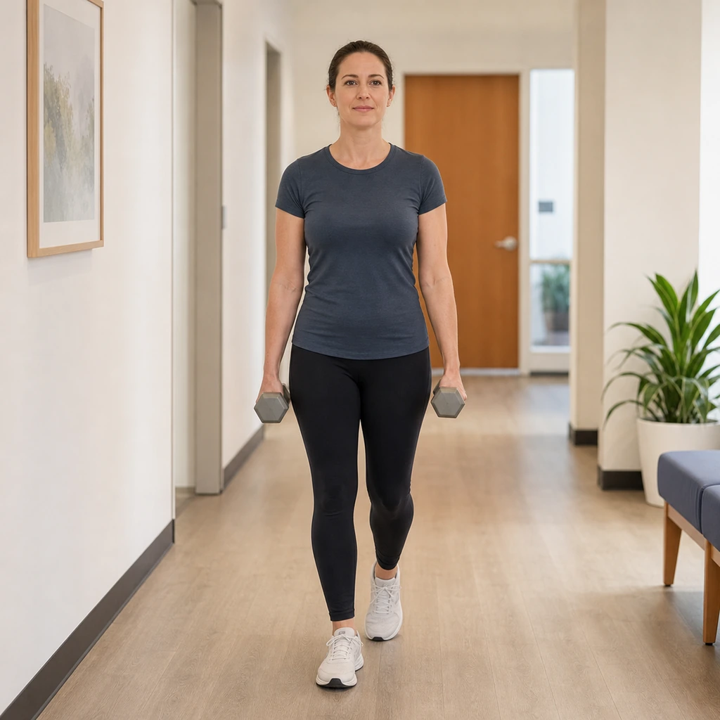 Farmer Carry - Step 3 of 4: Maintain upright posture throughout