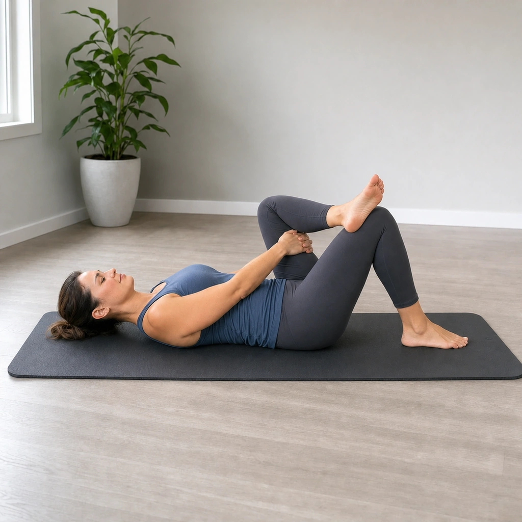 Figure-4 Rock (Supine) - Step 2 of 4: Rock the hips gently side to side
