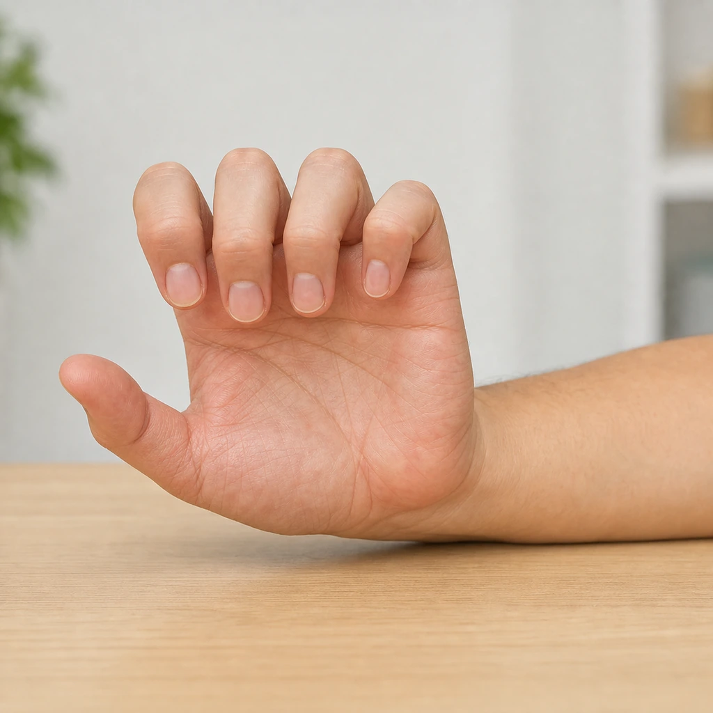Finger Bends (Hook Fist to Full Fist) - Step 2 of 4: Keep knuckles straight during hook
