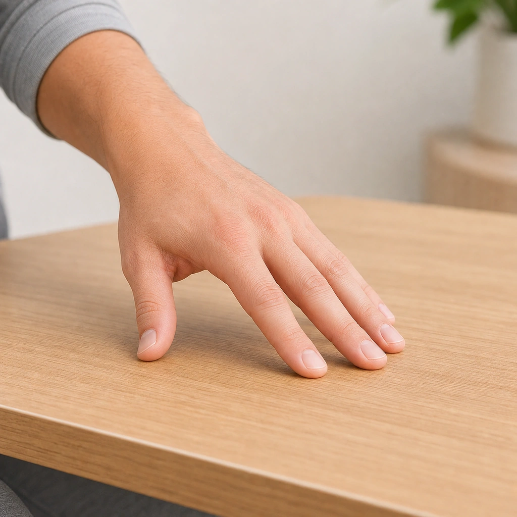 Finger Press into Table (Isometric)