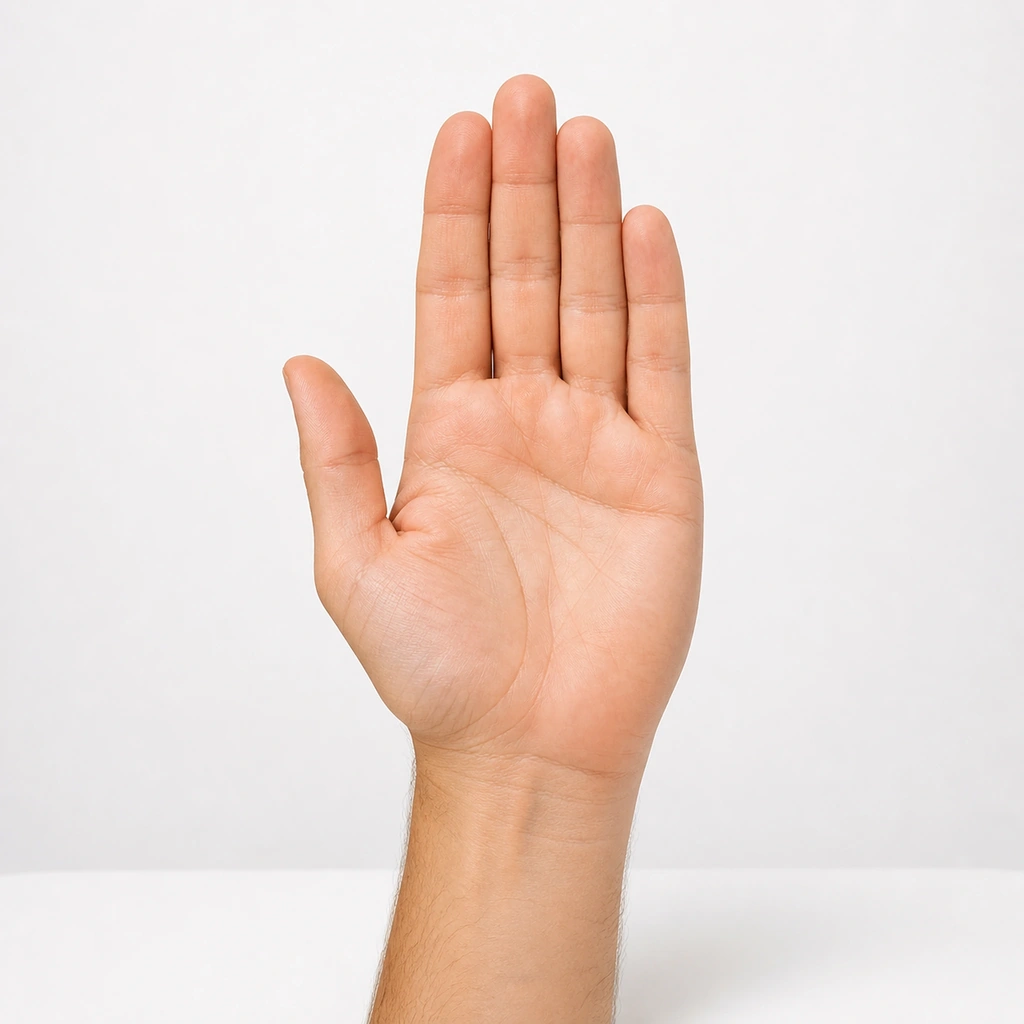 Finger Spread and Squeeze - Step 4 of 5: Touch fingers lightly