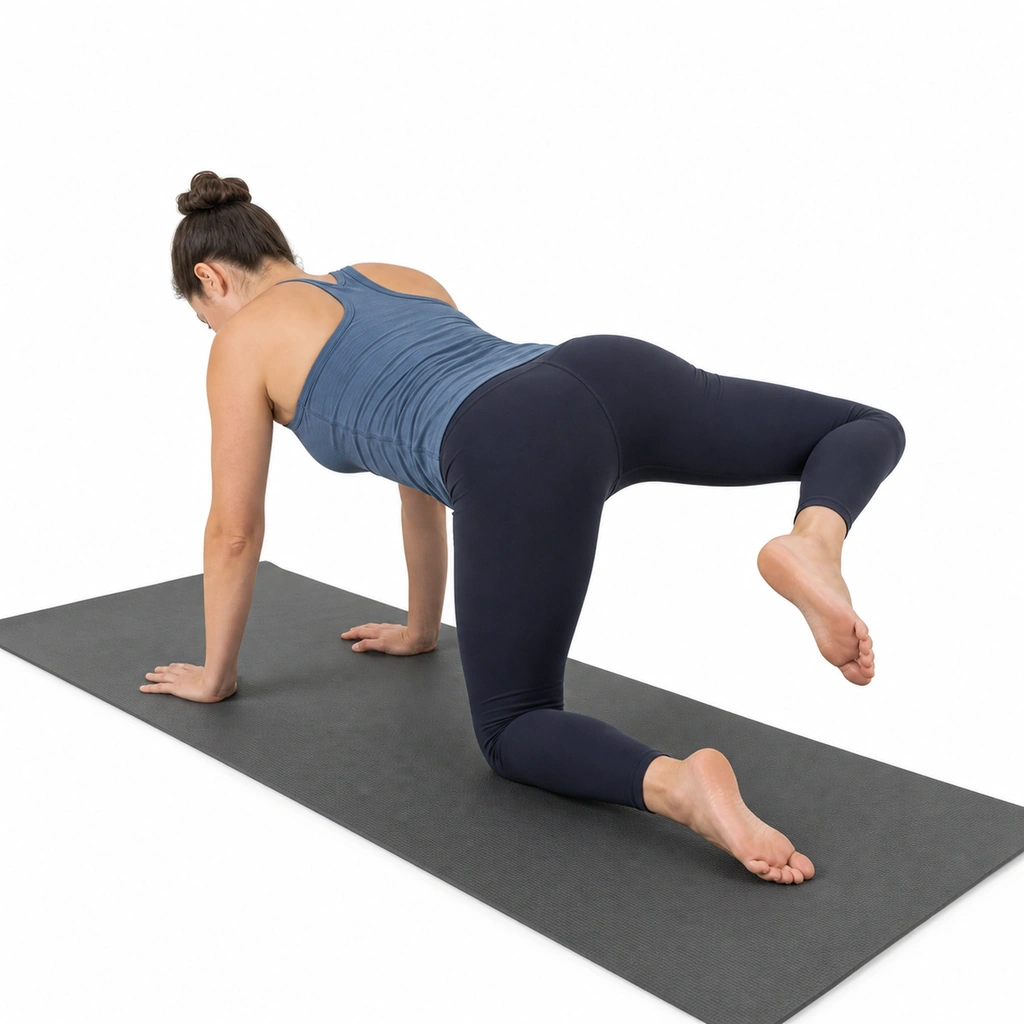 Fire Hydrant - Step 3 of 4: Don't rotate spine - pelvis stays level