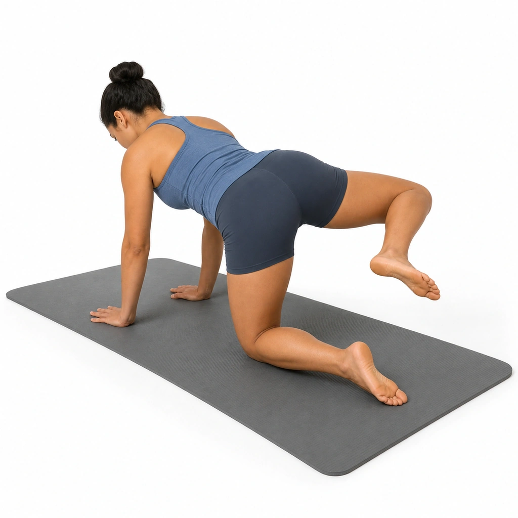 Fire Hydrant - Step 2 of 4: Lift knee out to side like a dog at a fire hydrant