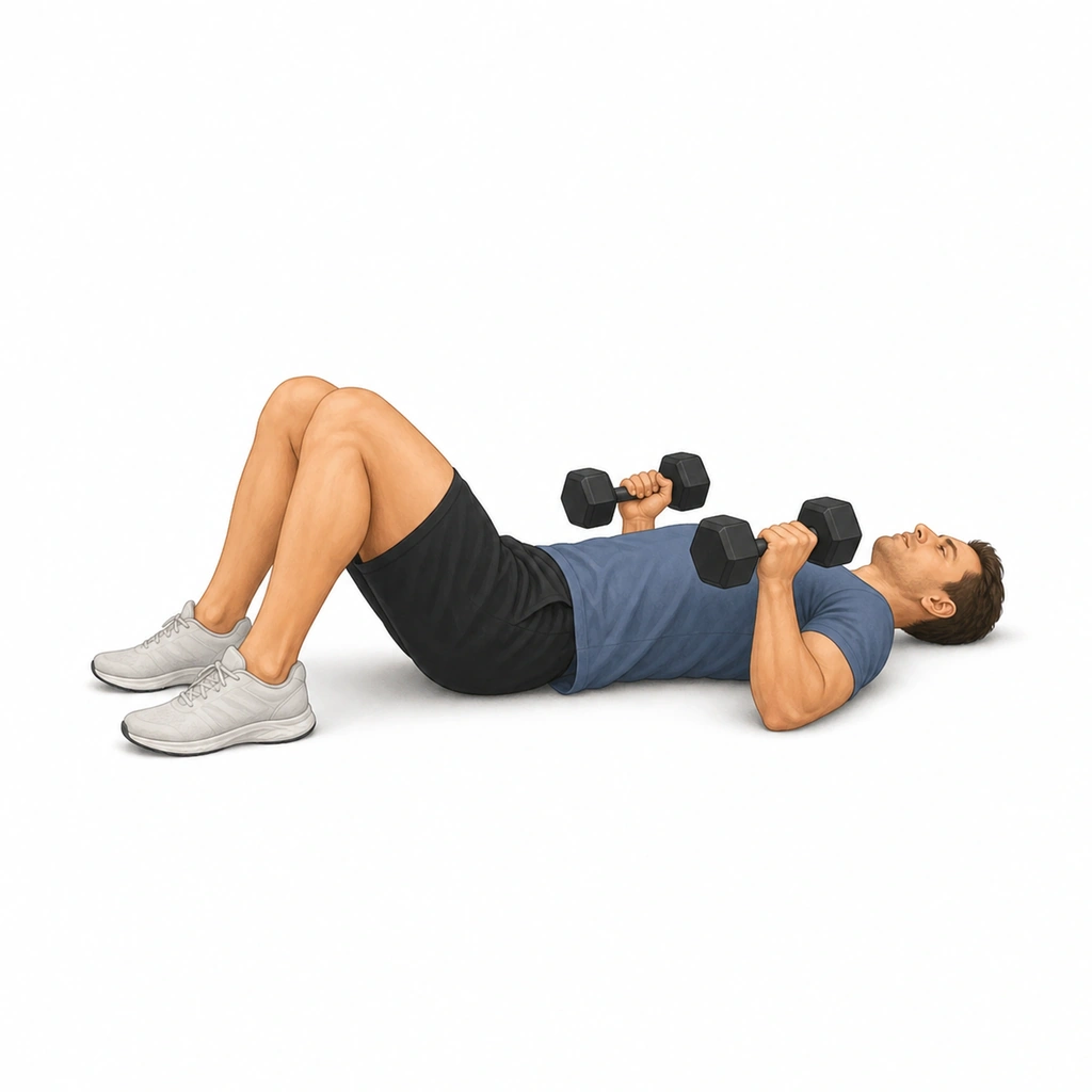 Floor Press - Step 2 of 4: Pause briefly