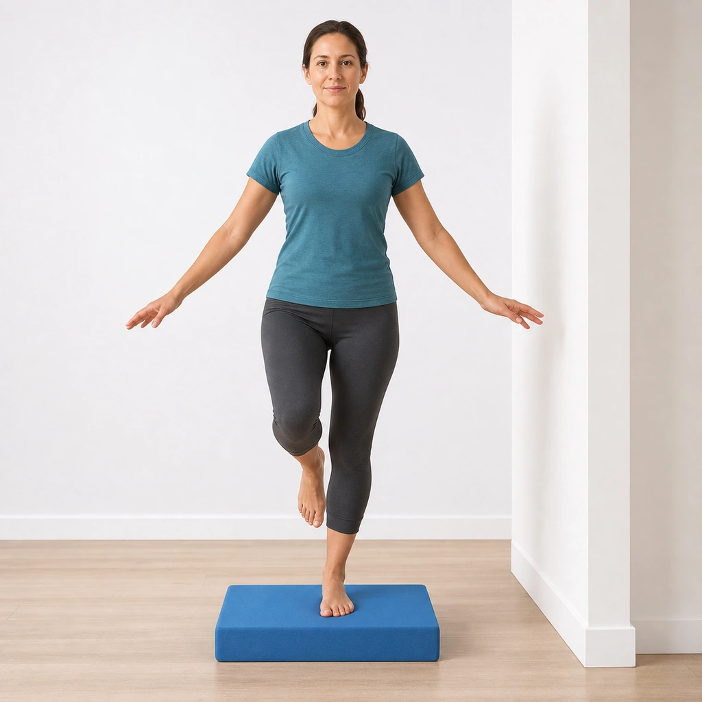 Foam Pad Balance (Double to Single Leg) - Step 3 of 4: Balance for target time