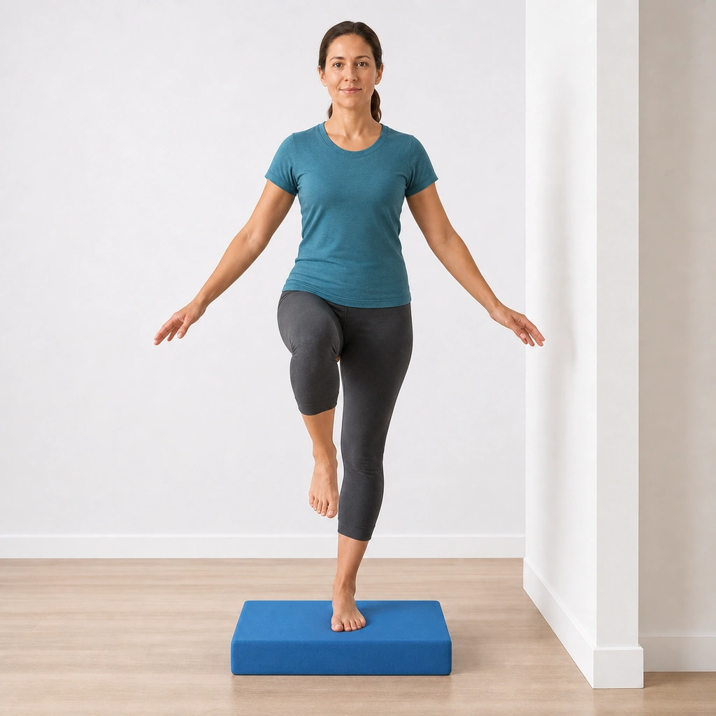 Foam Pad Balance (Double to Single Leg) - Step 4 of 4: Add progressions as able
