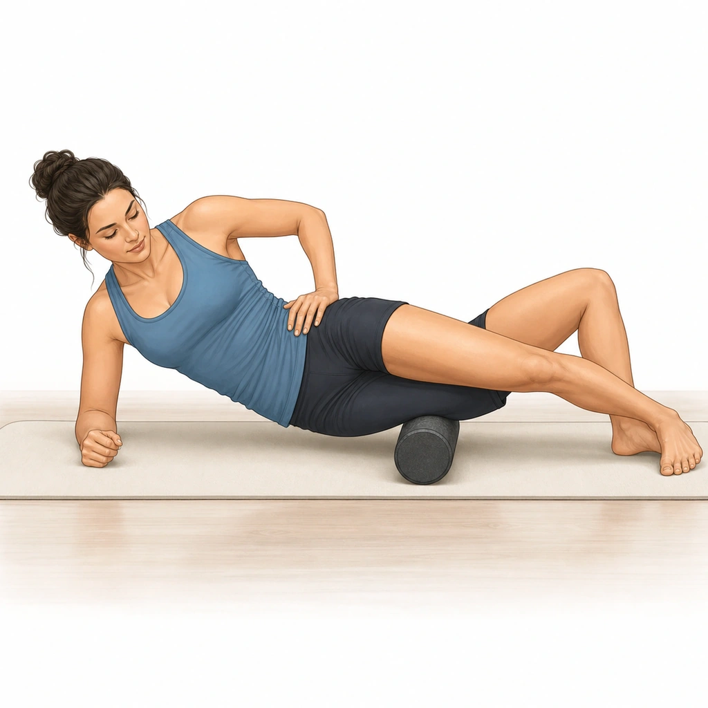 Foam Roll IT Band/TFL - Step 2 of 4: Spend extra time on tender spots