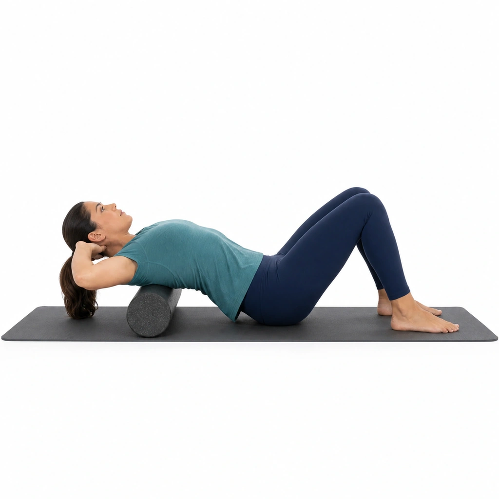 Foam Roller Thoracic Extension - Step 4 of 6: Hold 1-2 seconds at end range