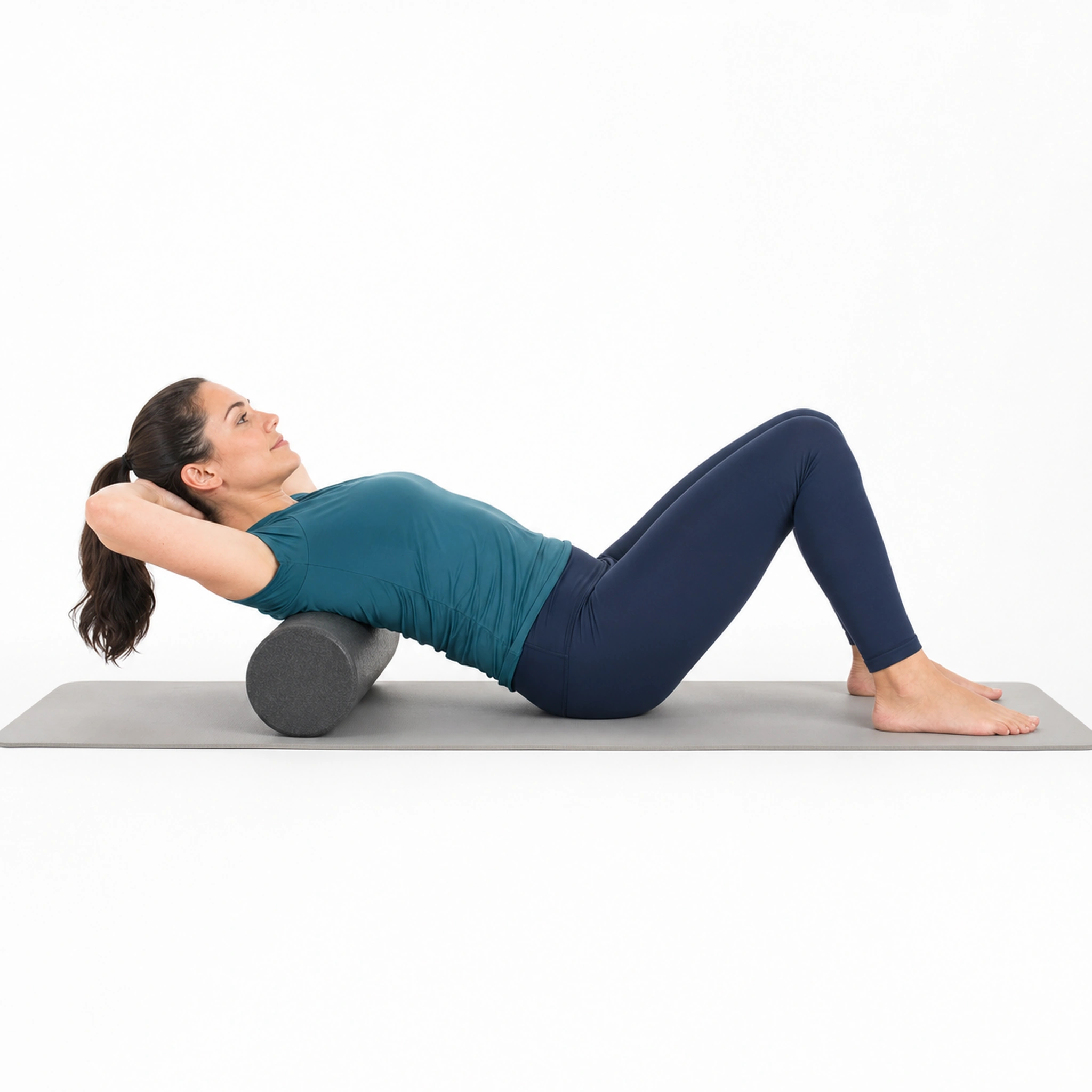 Foam Roller Thoracic Extension - Step 2 of 5: Gently extend backward over the roller