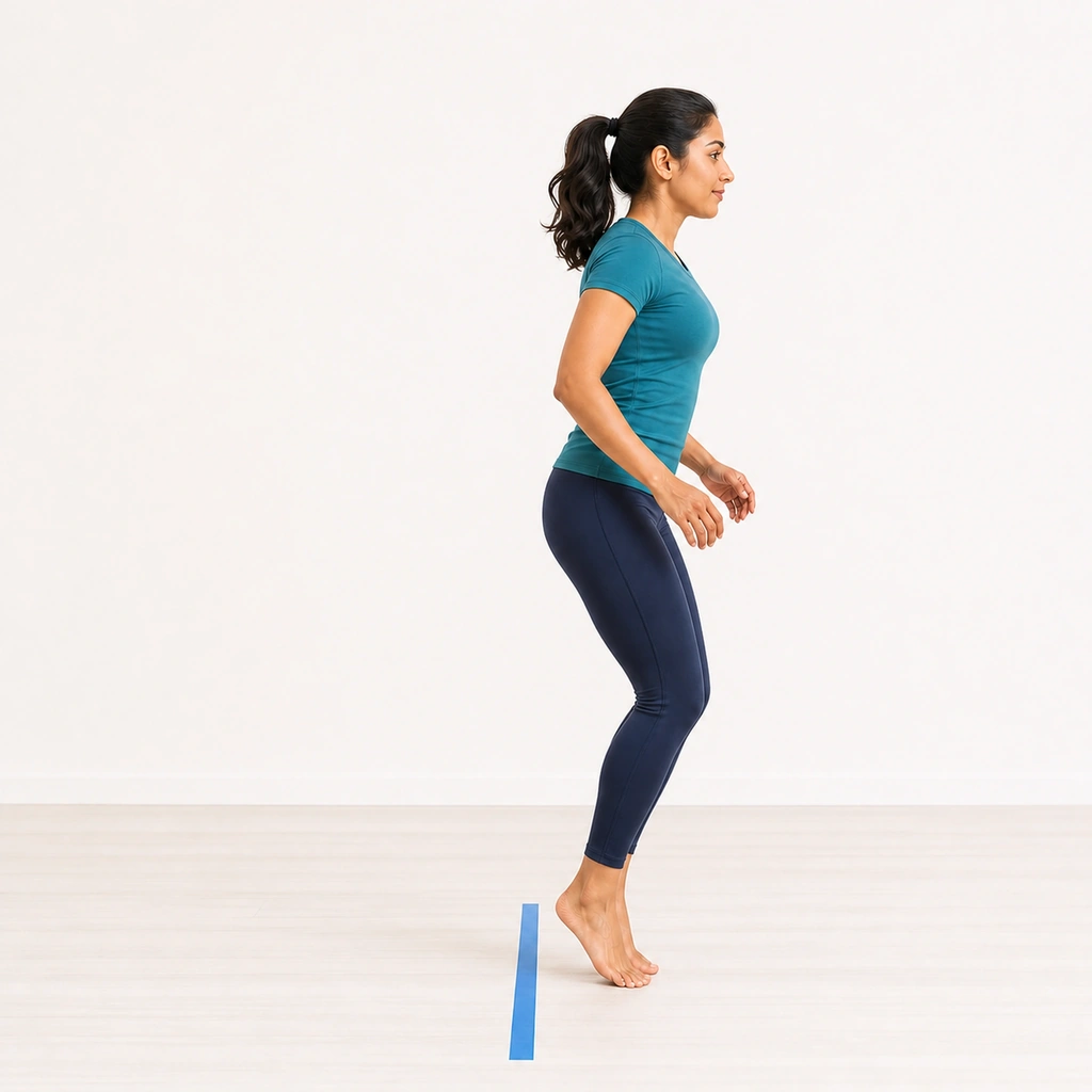 Forward/Backward Hops - Step 2 of 5: Land softly on balls of feet