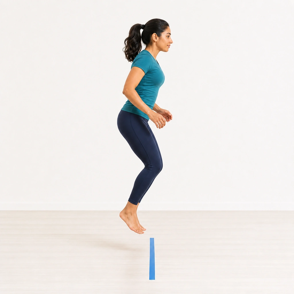 Forward/Backward Hops - Step 3 of 5: Immediately hop backward over