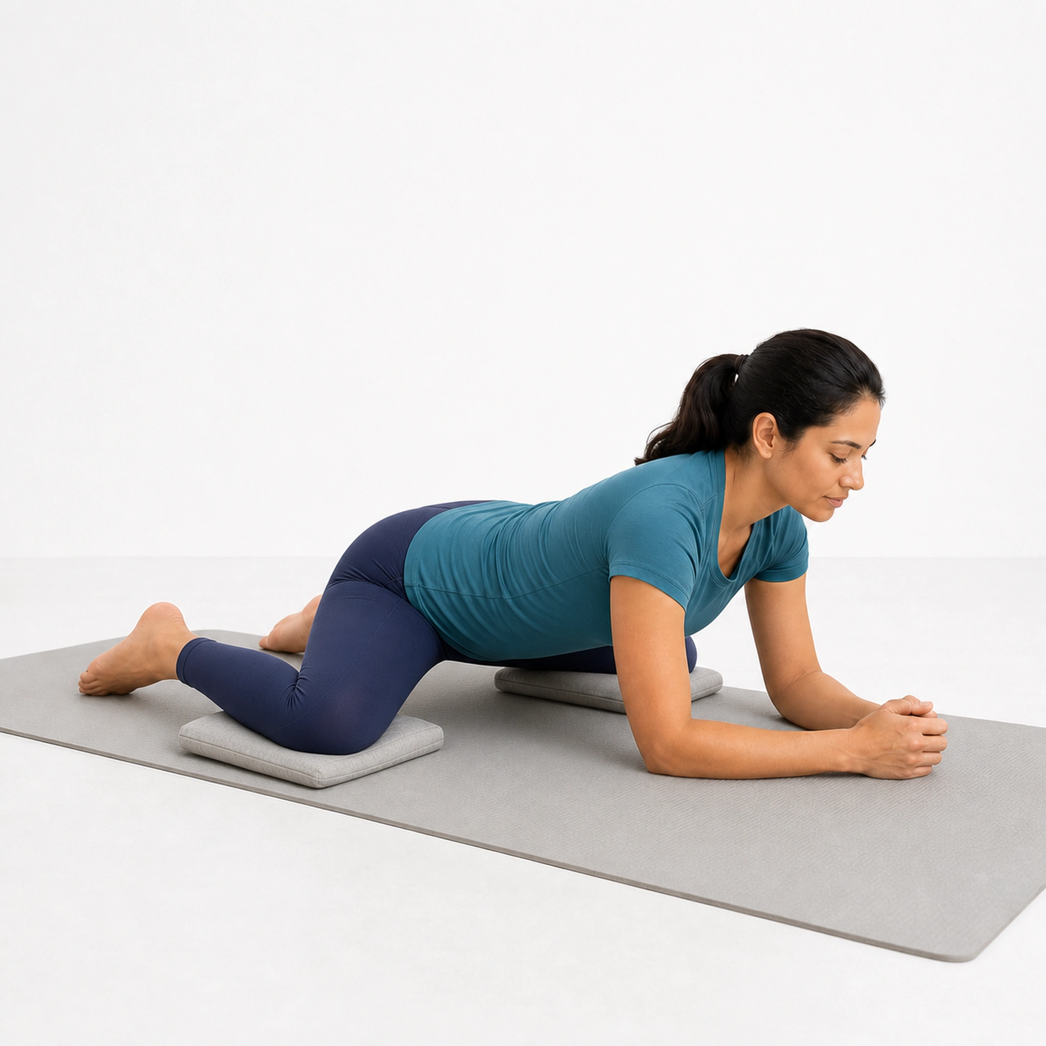Frog Stretch (Gentle) - Step 2 of 4: Stop when you feel stretch in inner thighs