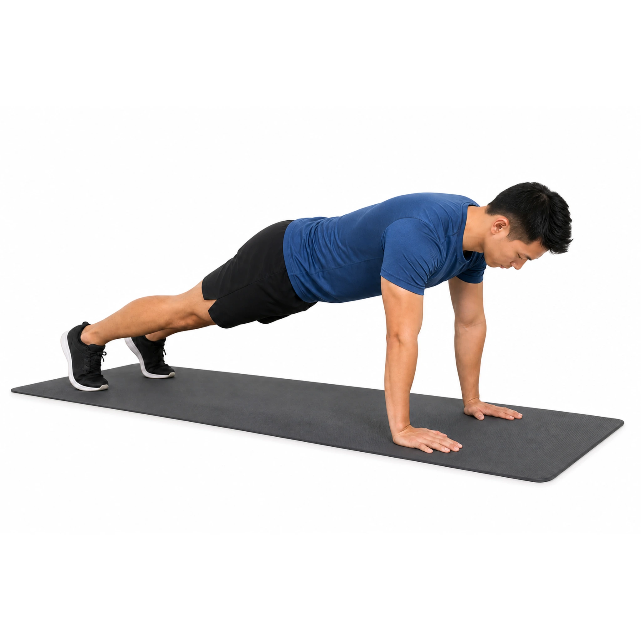 Front Plank with Shoulder Taps - Step 4 of 6: Return hand to floor