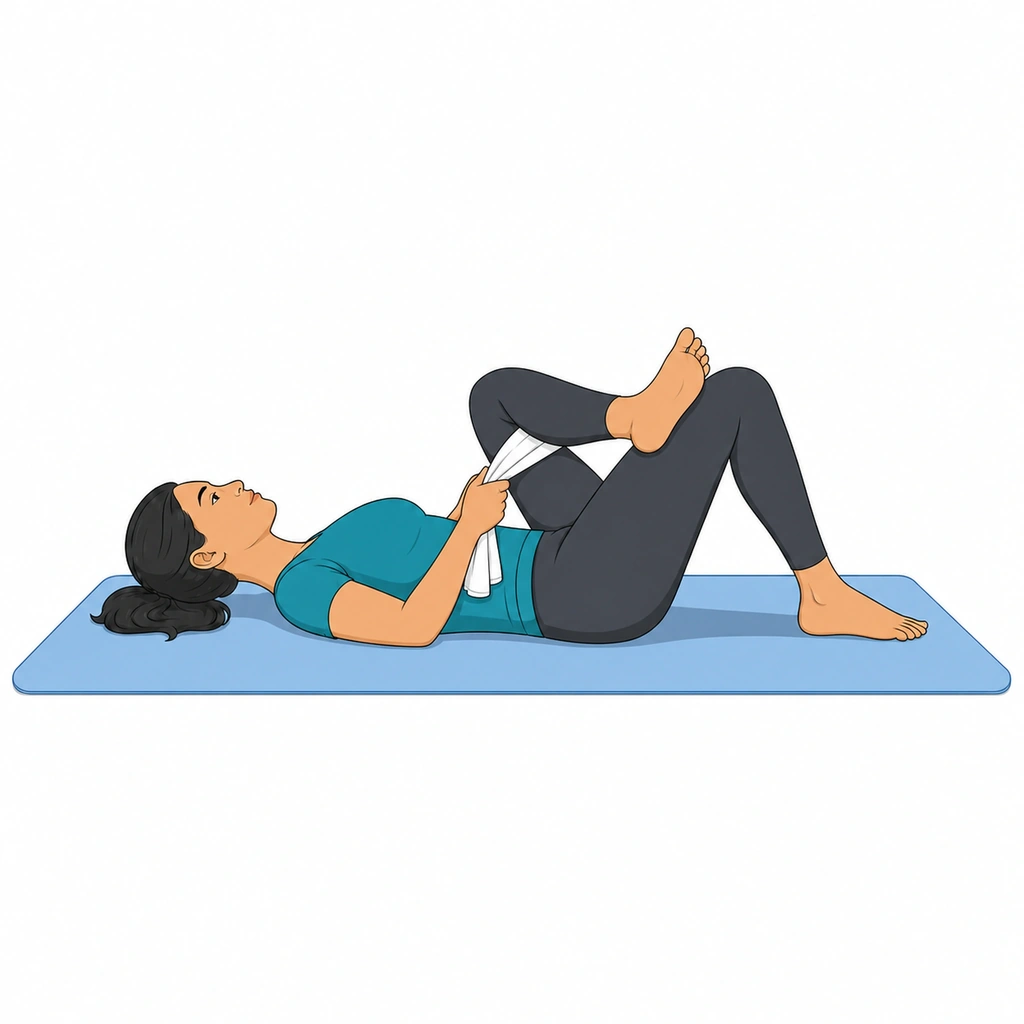 Gentle Figure-4 Glute Stretch - Step 3 of 4: Keep the stretch gentle - never force
