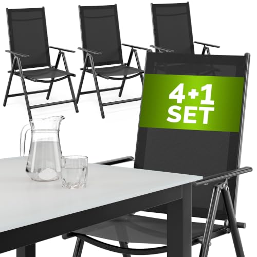 Garten-Sitzgruppe Bern 5-tlg Anthrazit Alu Milchglas