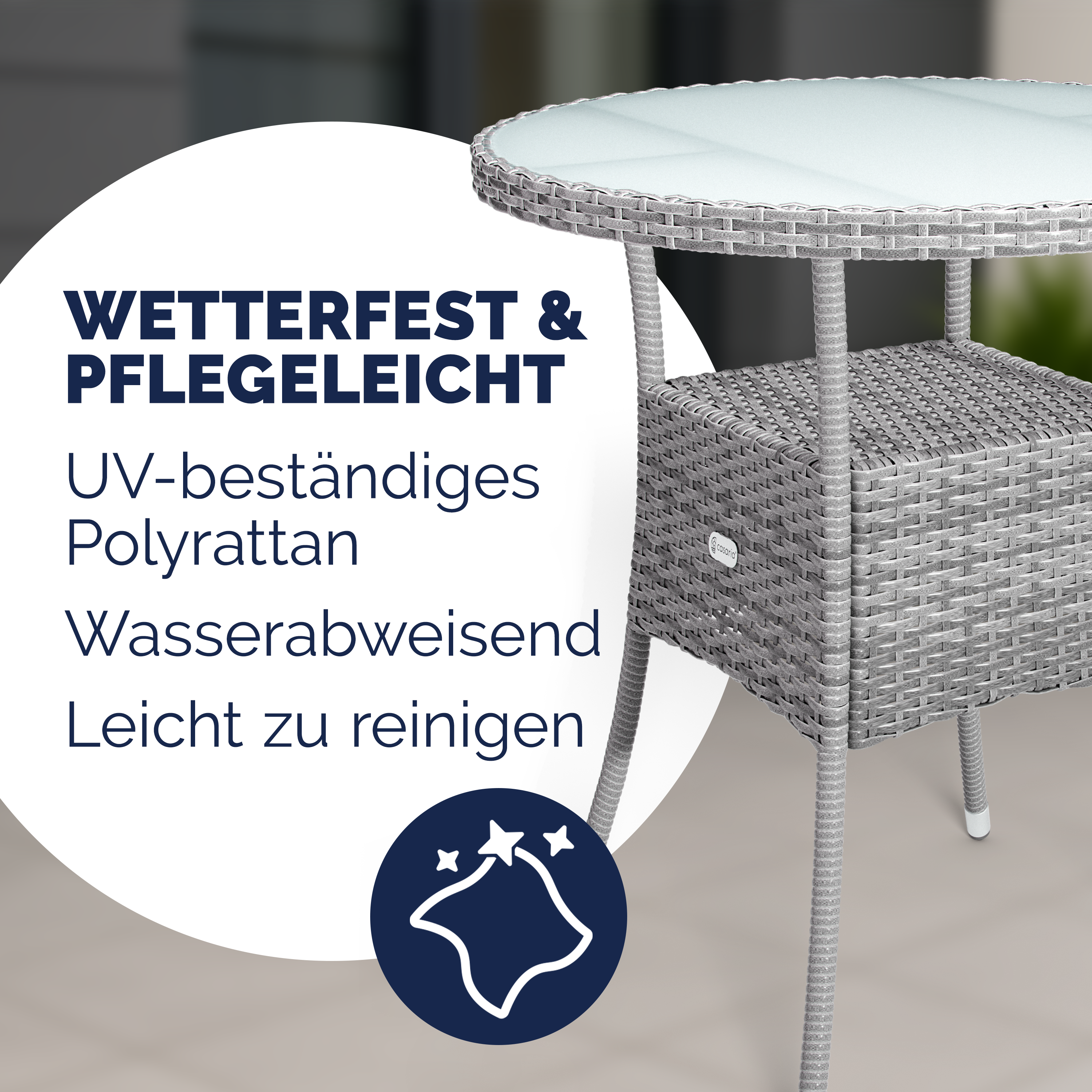 Polyrattan-Tisch Grau rund Ø60cm