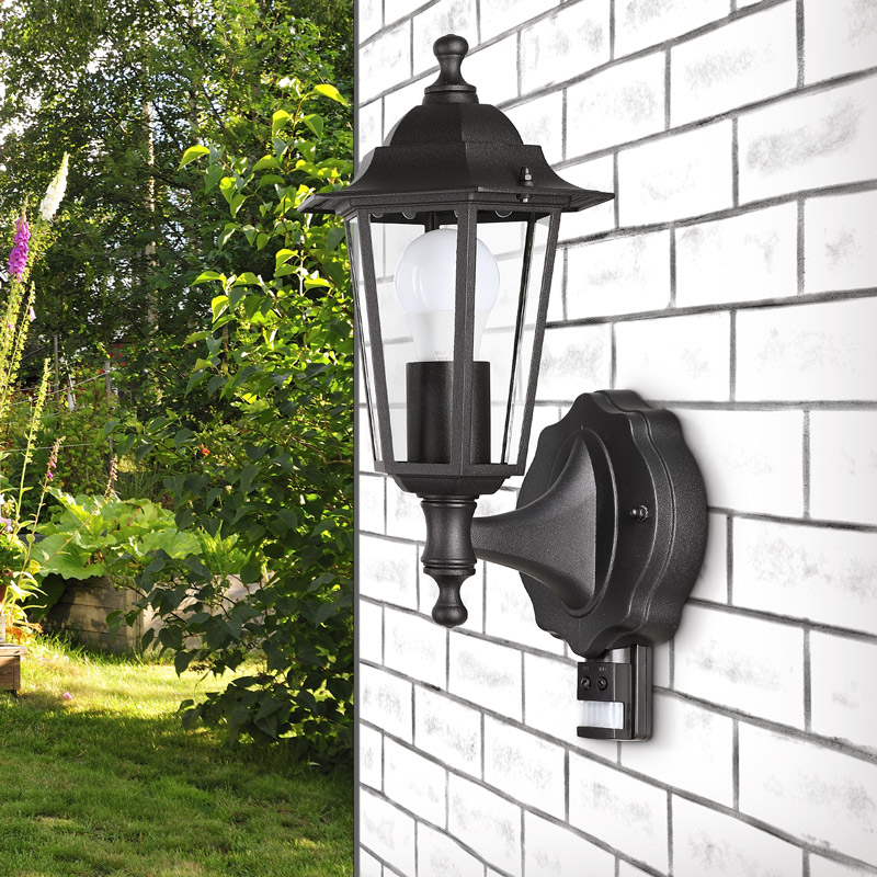 Wandleuchte mit Bewegungsmelder Anthrazit Aluminium IP44 einstellbar