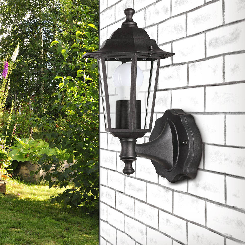 Wandleuchte Wetterfest IP44 Blendarmes Glas E27 für Garten Einfahrt
