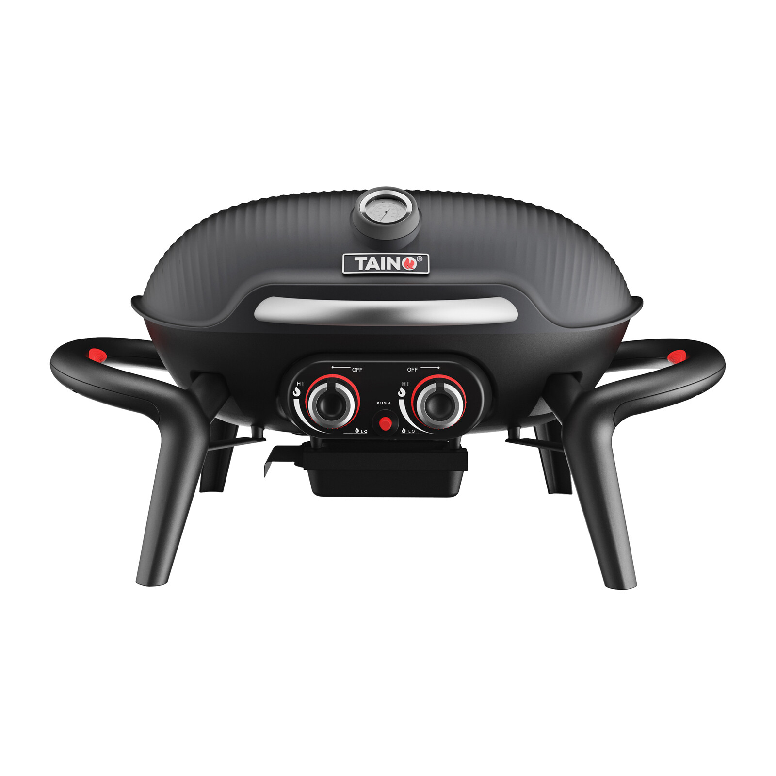 TAINO KENAI Gasgrill klein Tischgrill Balkongrill Thermometer Aluguss Schwarz