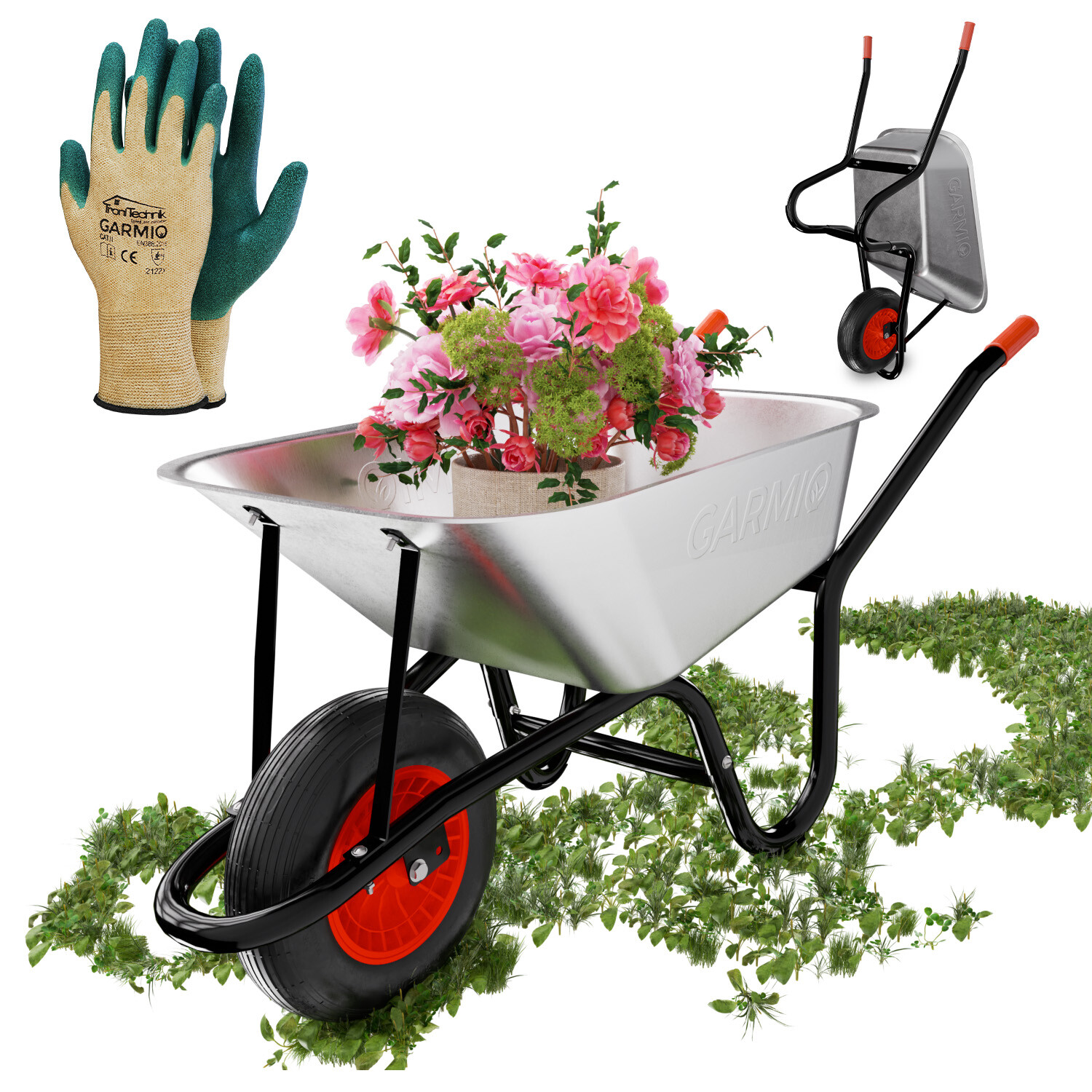 GARMIO® Bauschubkarre Gartenschubkarre Schubkarre Kippwagen 160kg