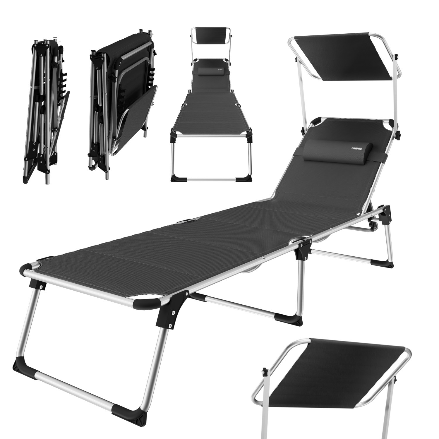 GARMIO® Liegestuhl PALMAS anthrazit