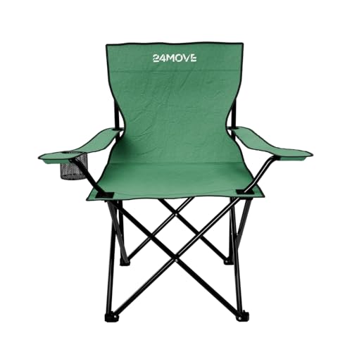 24MOVE® Campingstuhl Klappstuhl Outdoor Angelstuhl Camping faltbar grün