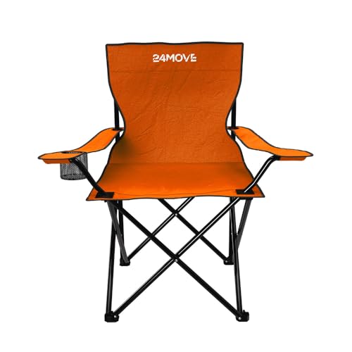 24MOVE® Campingstuhl Klappstuhl Outdoor Angelstuhl Camping faltbar orange