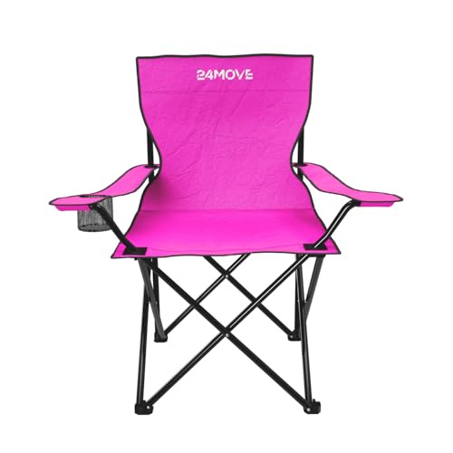 24MOVE® Campingstuhl Klappstuhl Outdoor Angelstuhl Camping faltbar pink