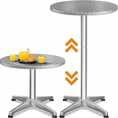 Stehtisch Ø60cm Alu höhenverstellbar Silber