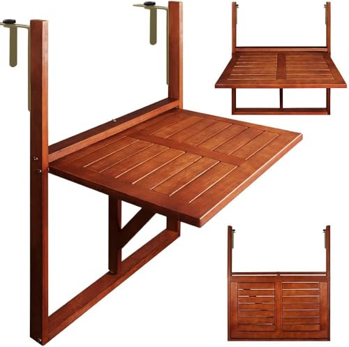 Balkonhängetisch Akazienholz 65x45x87cm FSC®-zertifiziert klappbar