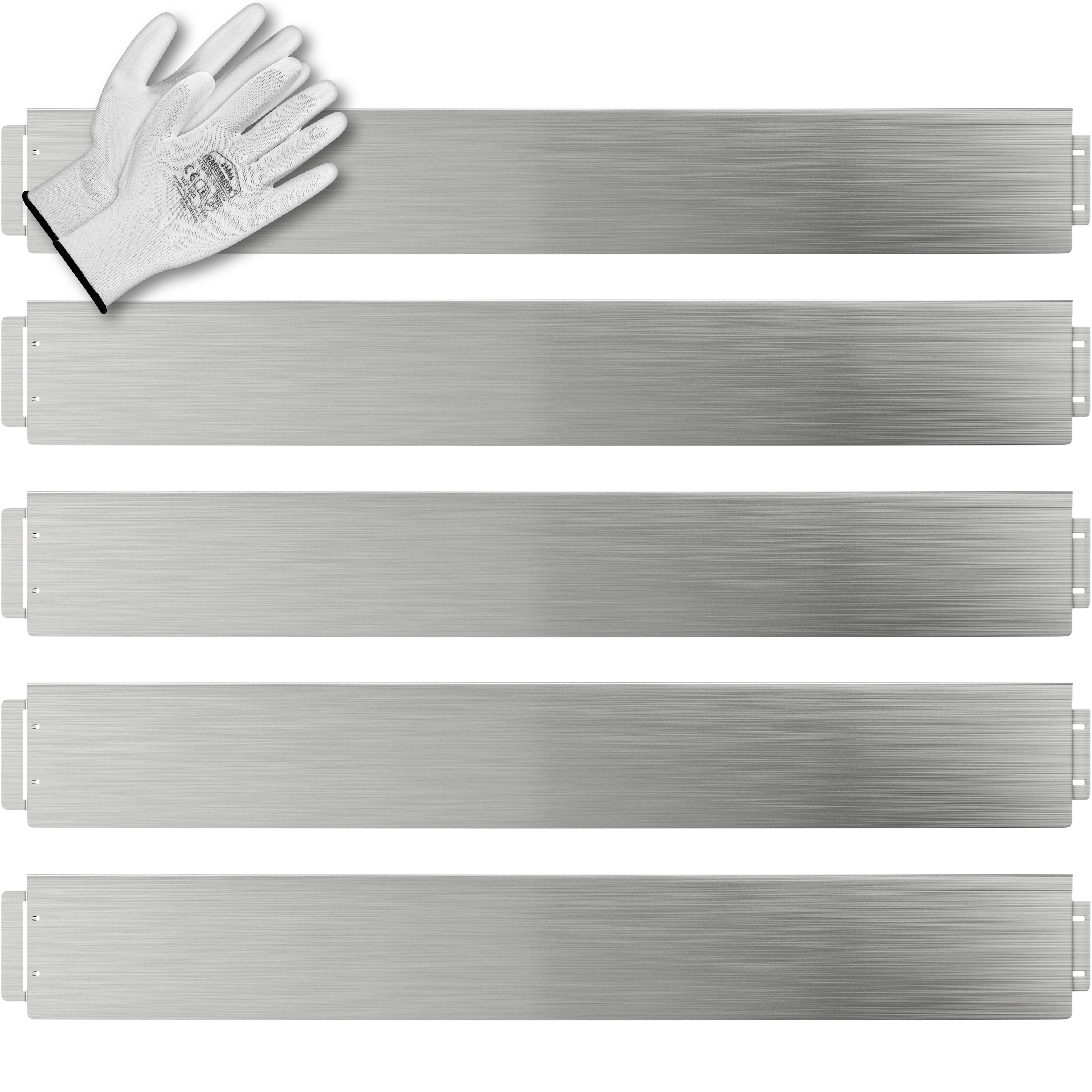 Beeteinfassung 5er-Set Silber Metall 5mx14cm