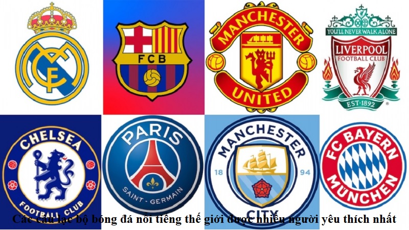 Các câu lạc bộ bóng đá nổi tiếng thế giới được yêu thích nhất