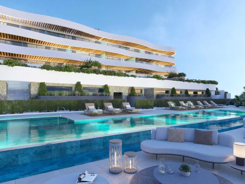 Exclusive project of 22 flats of 2 and 3 bedrooms. Its elevated position allows you to enjoy perfect views of the Mediterranean Sea. Penthouses with large terraces, and ground floor apartments with private garden and swimming pool. Large windows flood the