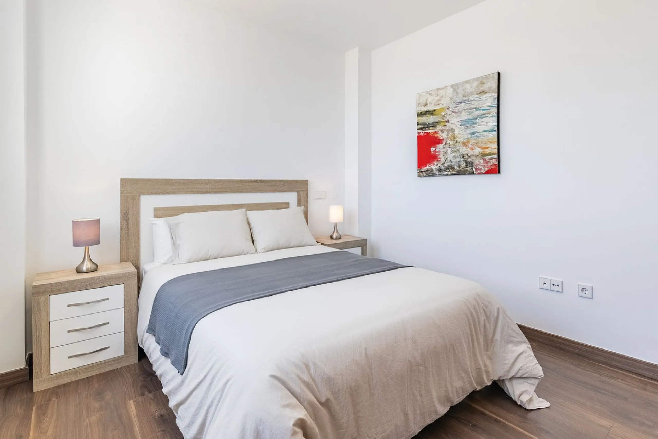 This stunning two-story villa boasts four spacious bedrooms, each with fitted wardrobes, electric blinds, and individual air conditioning control. The three elegant bathrooms feature the comfort of underfloor heating.