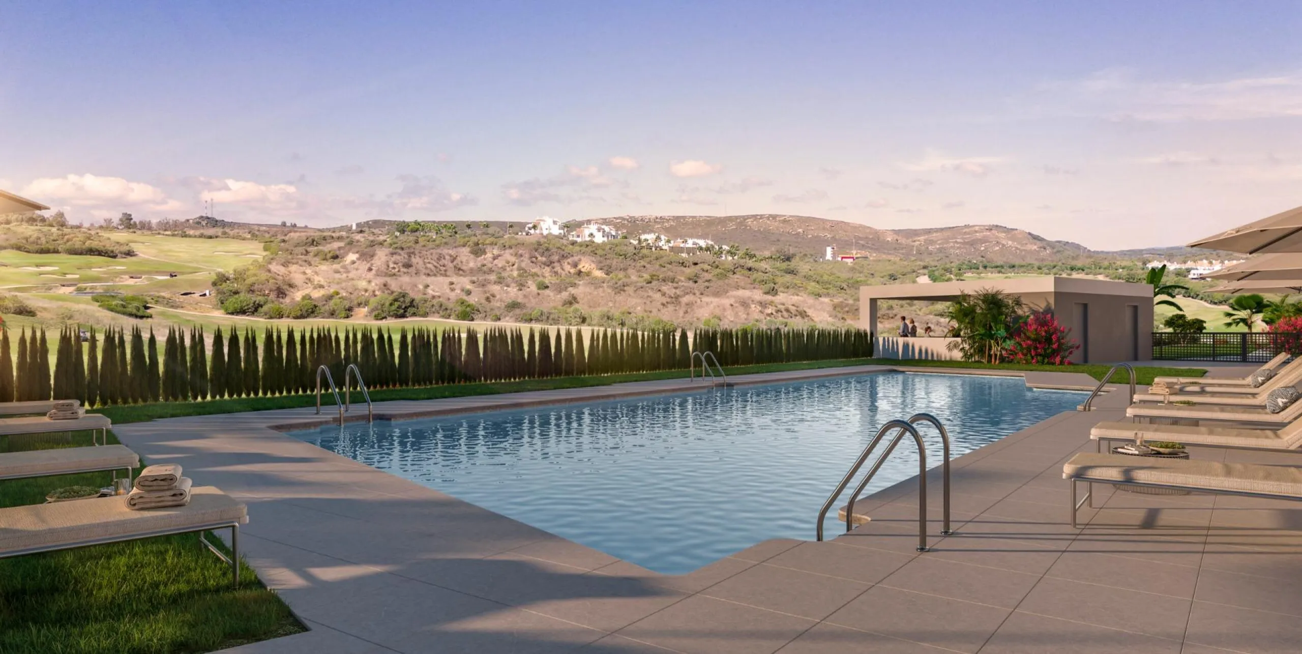 NEW BUILD RESIDENTIAL COMPLEX IN LA ALCAIDESA, SAN ROQUE& & New Build residential development in La Alcaidesa, the province of Cadiz, distributed in 55 multi-family homes, with options of 2 and 3 bedrooms with large terraces that allow you to enjoy 