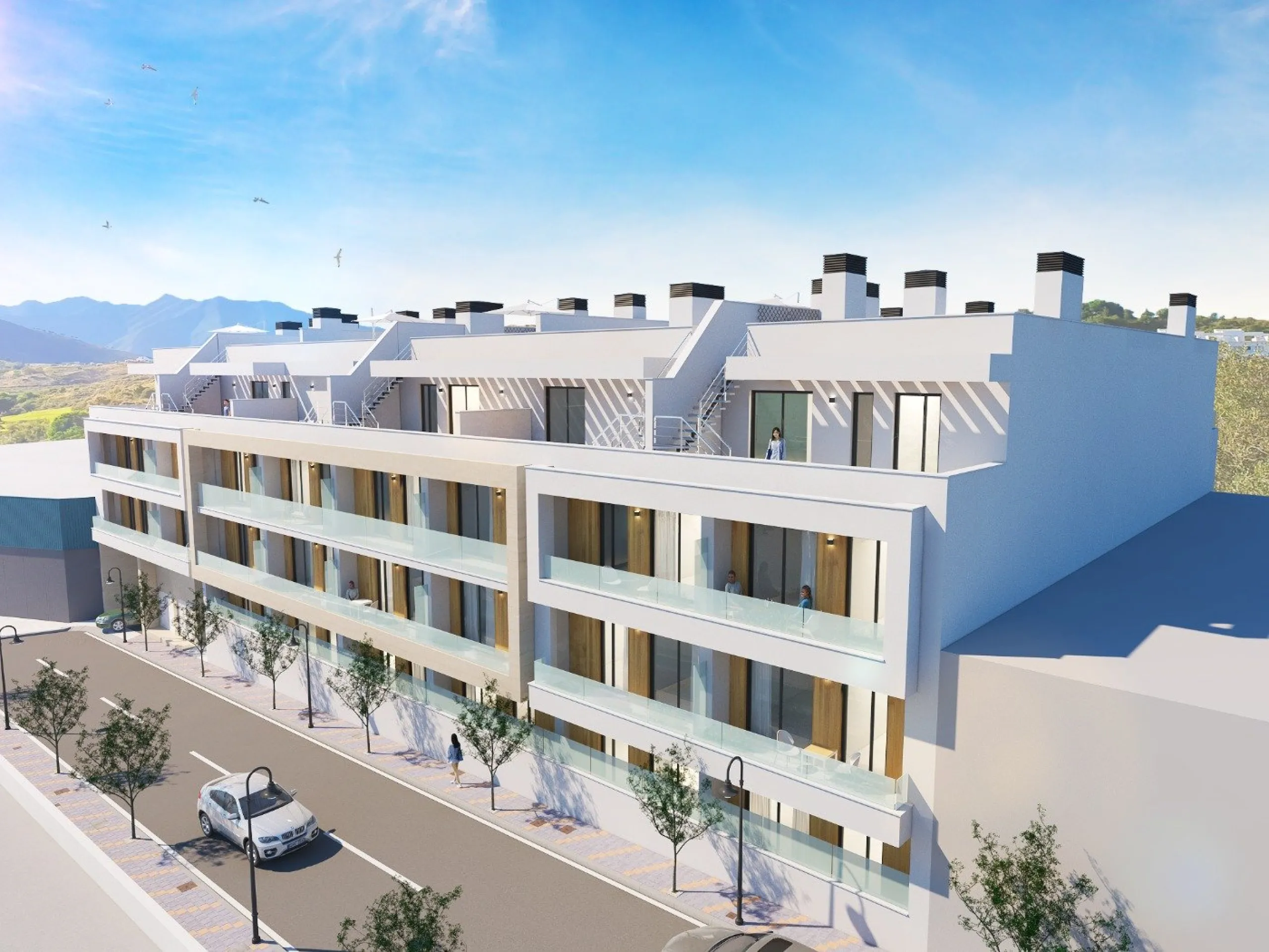NEW BUILD APARTMENTS IN MIJAS COSTA& & Delivery in May 2025& & New Build beautiful development of 56 apartments of 1, 2 and 3 bedrooms and excellent penthouses in Mijas Costa.& & It has a communal swimming pool area and multipurpose room
