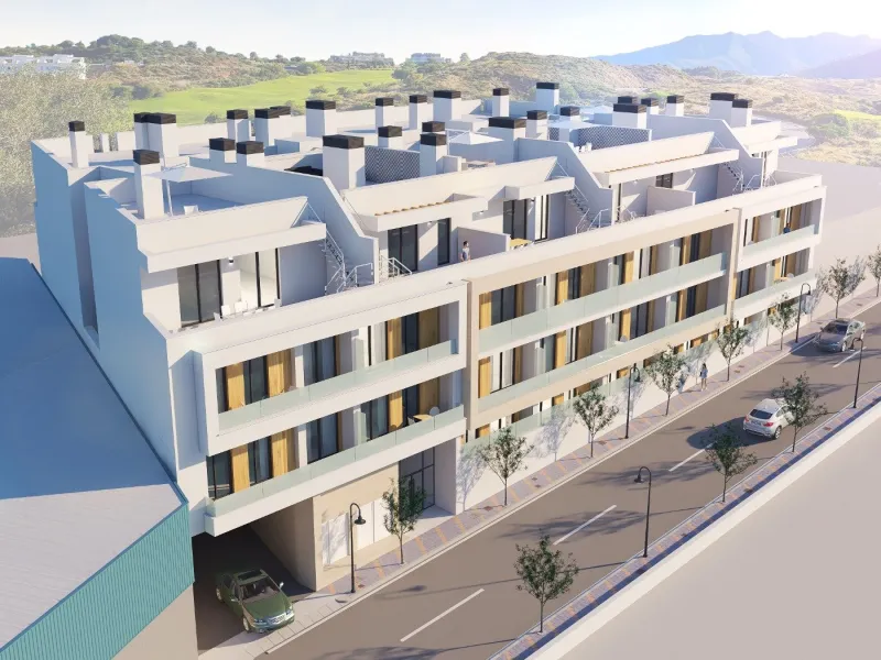 NEW BUILD APARTMENTS IN MIJAS COSTA& & Delivery in May 2025& & New Build beautiful development of 56 apartments of 1, 2 and 3 bedrooms and excellent penthouses in Mijas Costa.& & It has a communal swimming pool area and multipurpose room