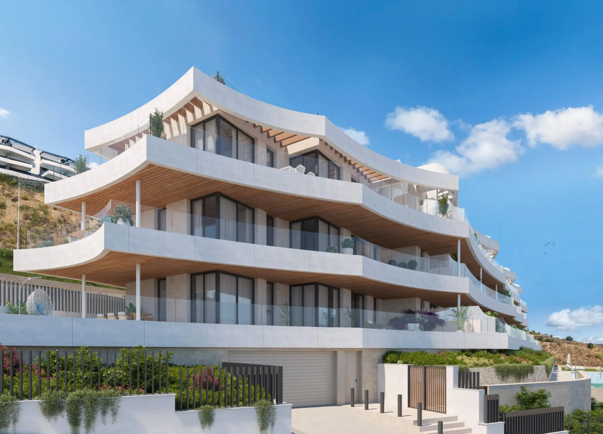 New Build Apartments with Sea Views in Rincon de la Victoria& & Contemporary Residential Living Inspired by the Mediterranean& This new build residential project in Rincon de la Victoria has been designed to evoke emotion, comfort and a true sens