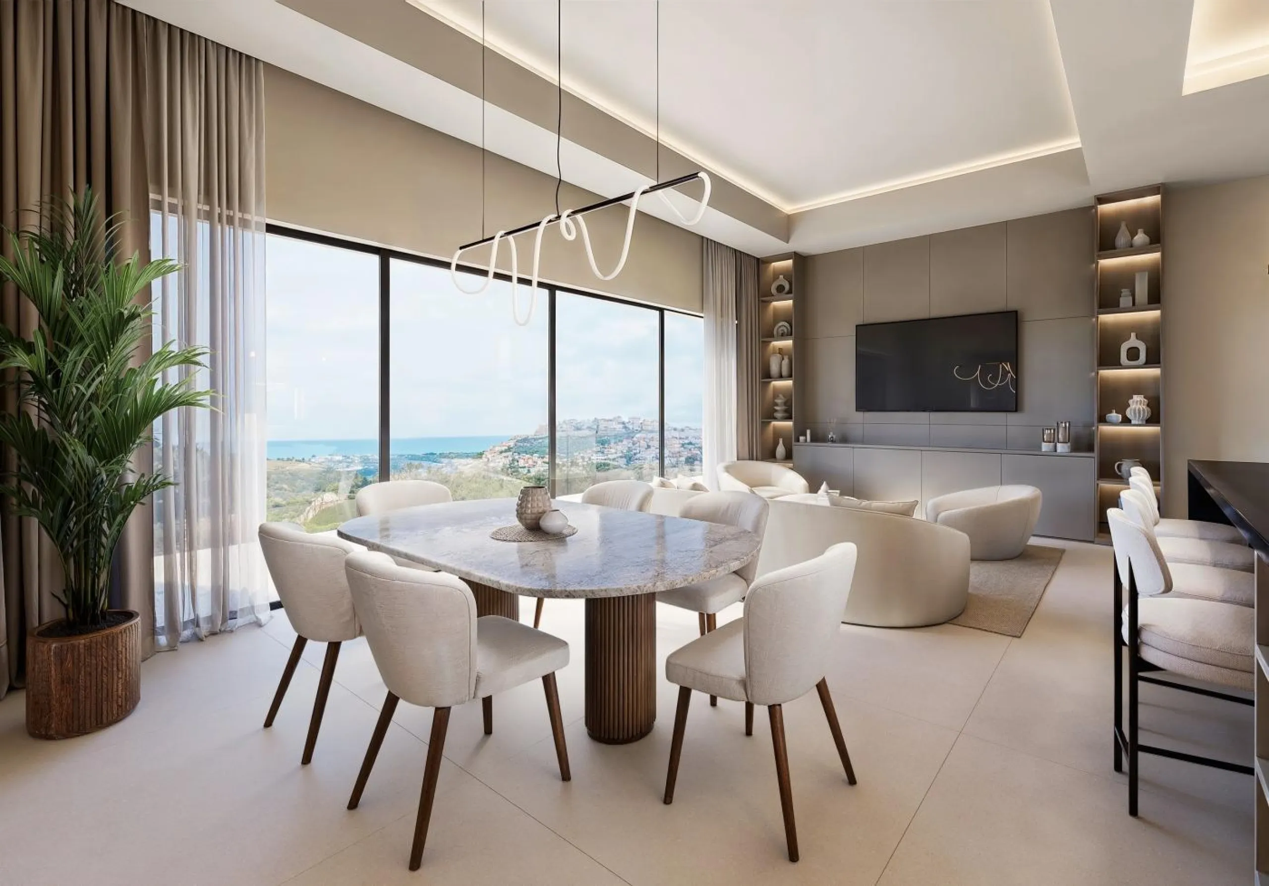 Luxury New Build Attached Villas with Sea Views and private pool in Casares del Sol& & Exclusive Residential Development in Casares del Sol& This elegant new build residential project features 55 attached villas with private swimming pools, ideal