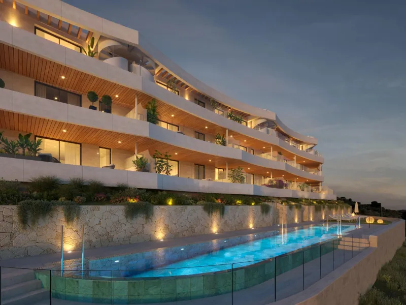 New Build Apartments with Sea Views in Rincon de la Victoria& & Contemporary Residential Living Inspired by the Mediterranean& This new build residential project in Rincon de la Victoria has been designed to evoke emotion, comfort and a true sens