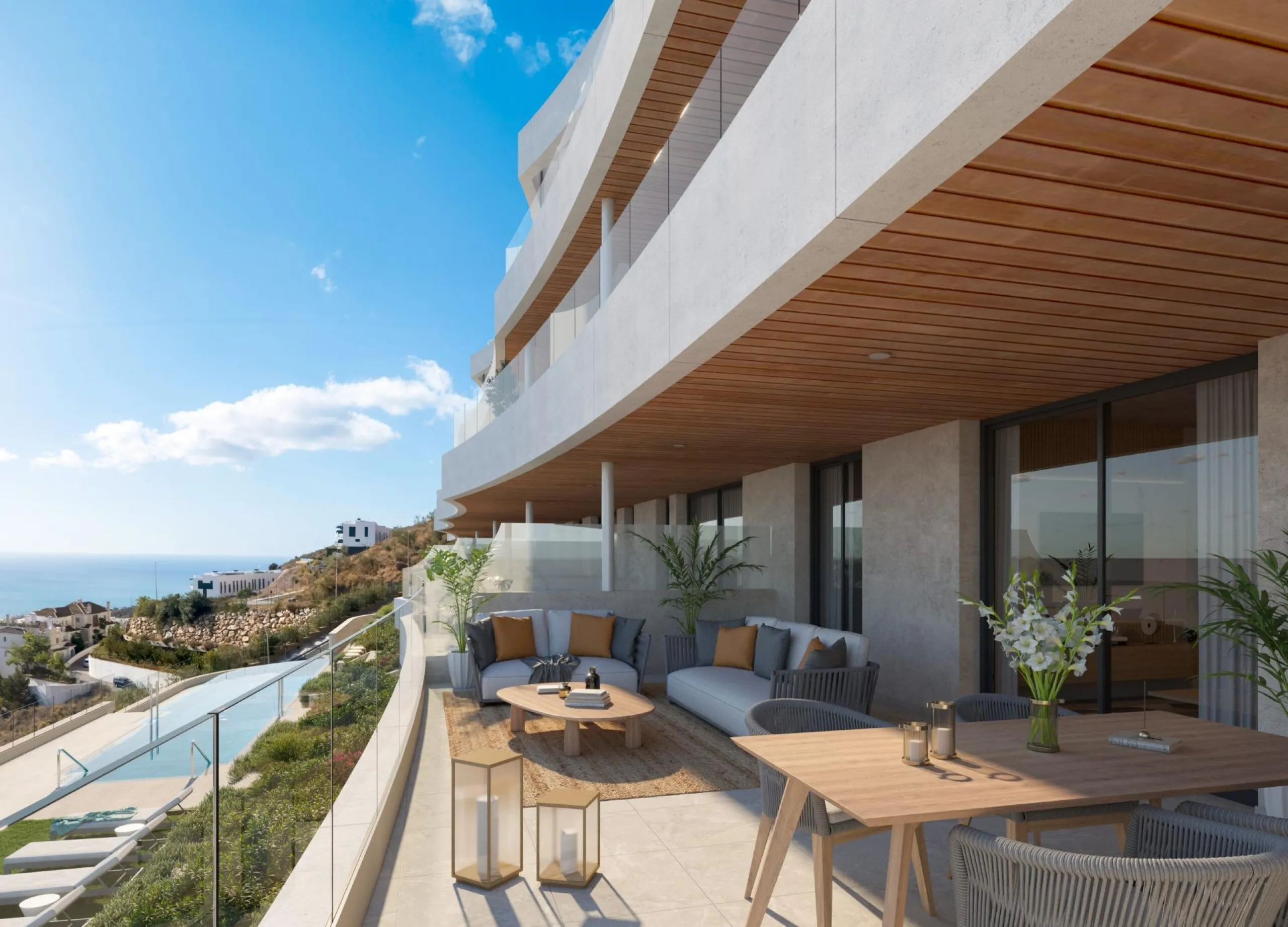 New Build Apartments with Sea Views in Rincon de la Victoria& & Contemporary Residential Living Inspired by the Mediterranean& This new build residential project in Rincon de la Victoria has been designed to evoke emotion, comfort and a true sens