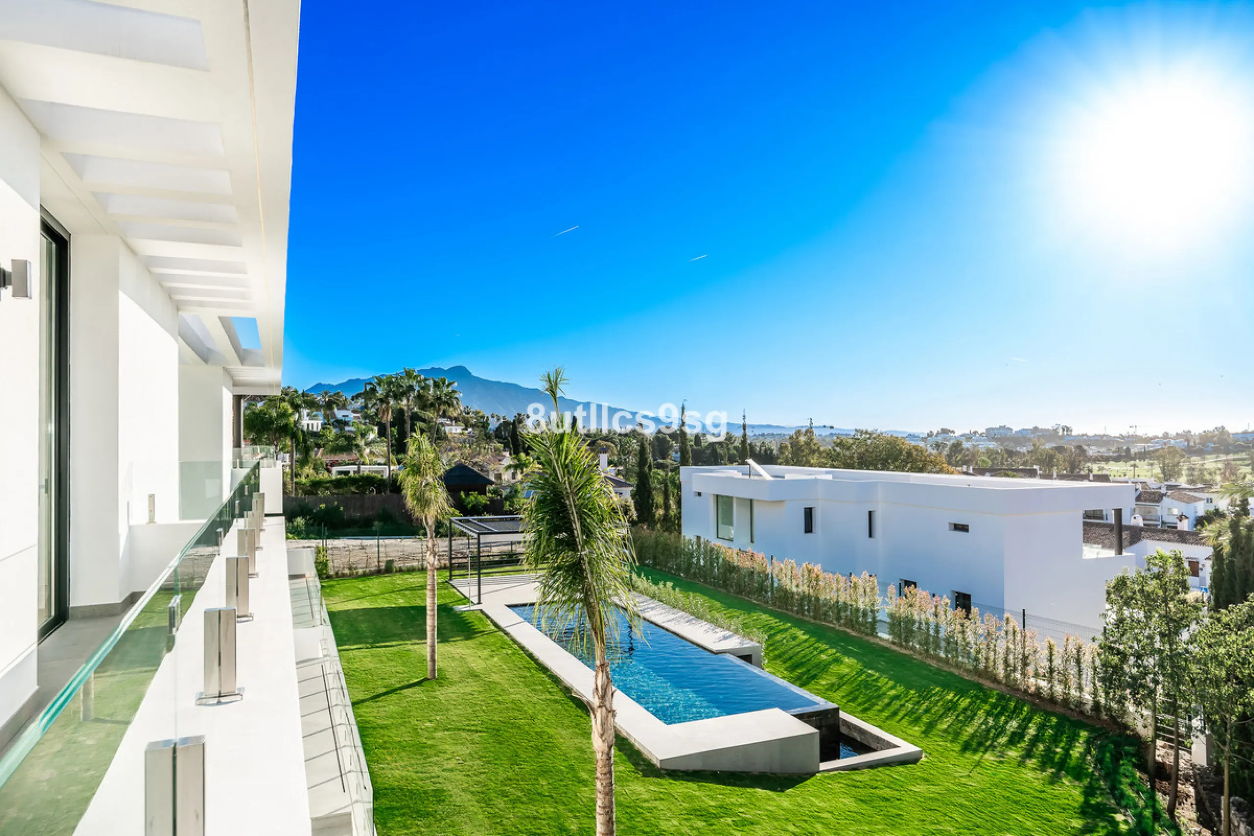 This contemporary villa is situated in the sought-after area of Paraiso Alto, Benahavis, Malaga. The property offers six bedrooms and eight bathrooms, including six en-suite, and stands out for its generous proportions with a built area of 1,038m² and a p