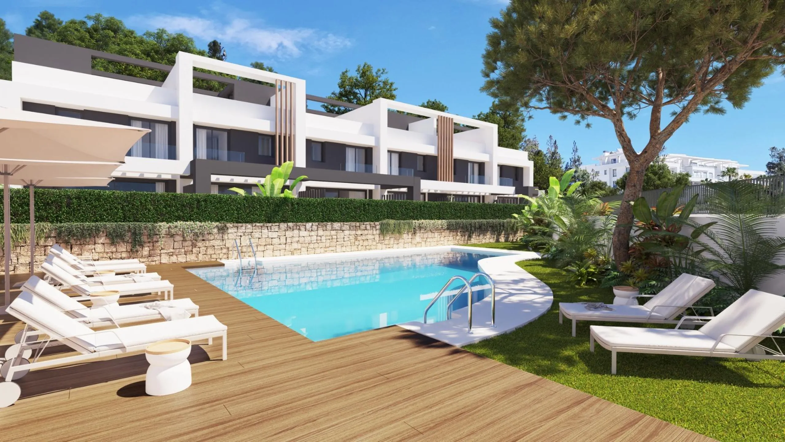New Build Townhouses in El Chaparral Mijas Modern Living Near the Sea& & Exclusive Residential Development in El Chaparral Mijas& Welcome to this boutique new construction project located in the peaceful pine covered hills of El Chaparral Mijas. 