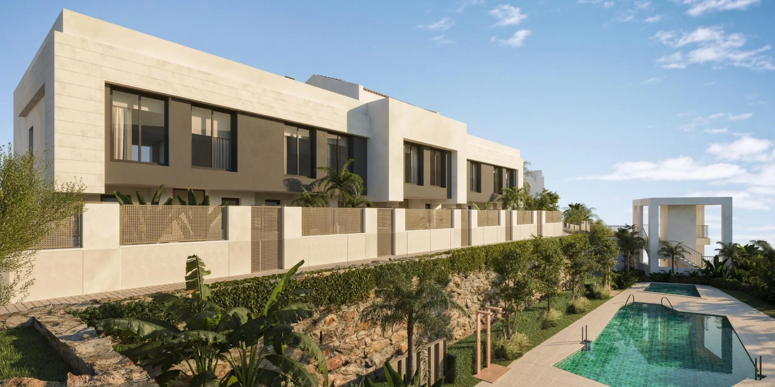 New Build Townhouses with Sea Views near Miraflores Golf Calahonda& & Boutique Residential in a Prime Calahonda Location& This exclusive new construction project consists of a boutique collection of only 13 two and three bedroom townhouses and co