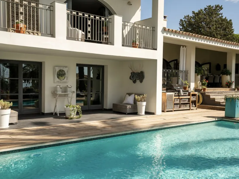 Located in the sought-after Benahavís area above El Paraíso Golf, this villa has a mix of elegance with andalucian charm. It sits on a elevated plot in a quiet cul-de-sac, offering privacy, sea views,tranquility and easy access to Marbella-Estepona.