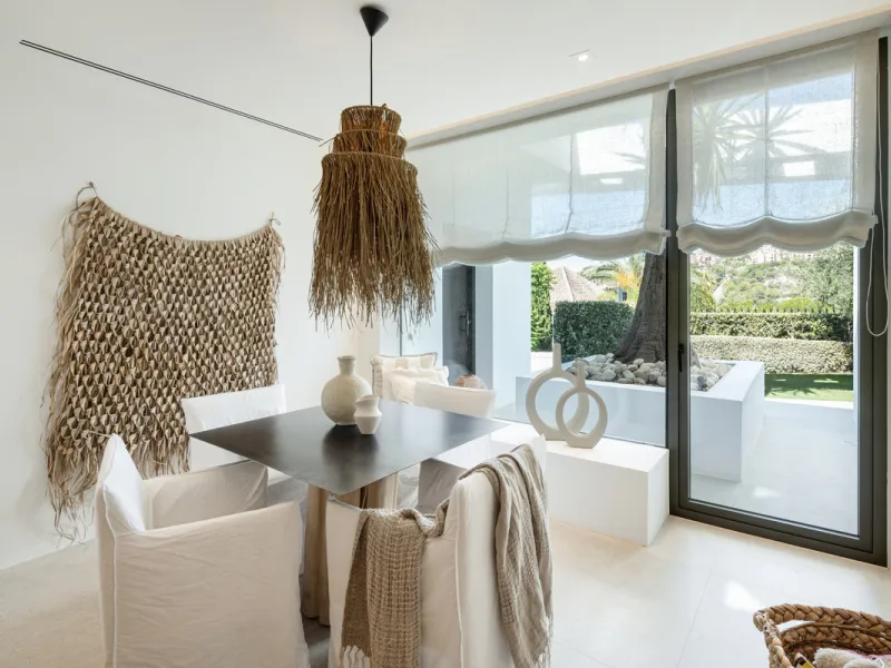 Nestled in the serene enclave of La Quinta, this contemporary villa, built in 2021, is designed to capture the essence of luxury living. South-facing, it offers stunning, sweeping views from the impressive La Concha Mountain to the Mediterranean Sea and e