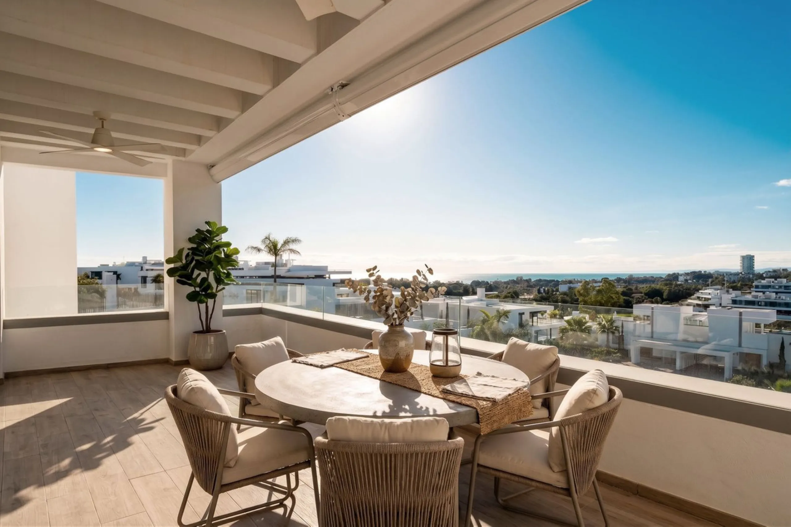 Situated in a gated development next to Santa Clara golf and minutes away from Marbella centre, this stunning modern penthouse has it all!