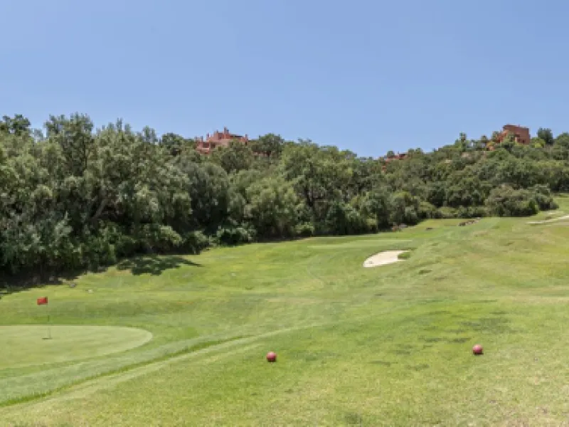Soto de Marbella is one of the most exclusive gated communities on the Costa del Sol. Within this gated community, you can enjoy beautiful gardens, several swimming pools, a gym, tennis and paddle tennis courts, and a 9-hole golf course. Or have a coffee 